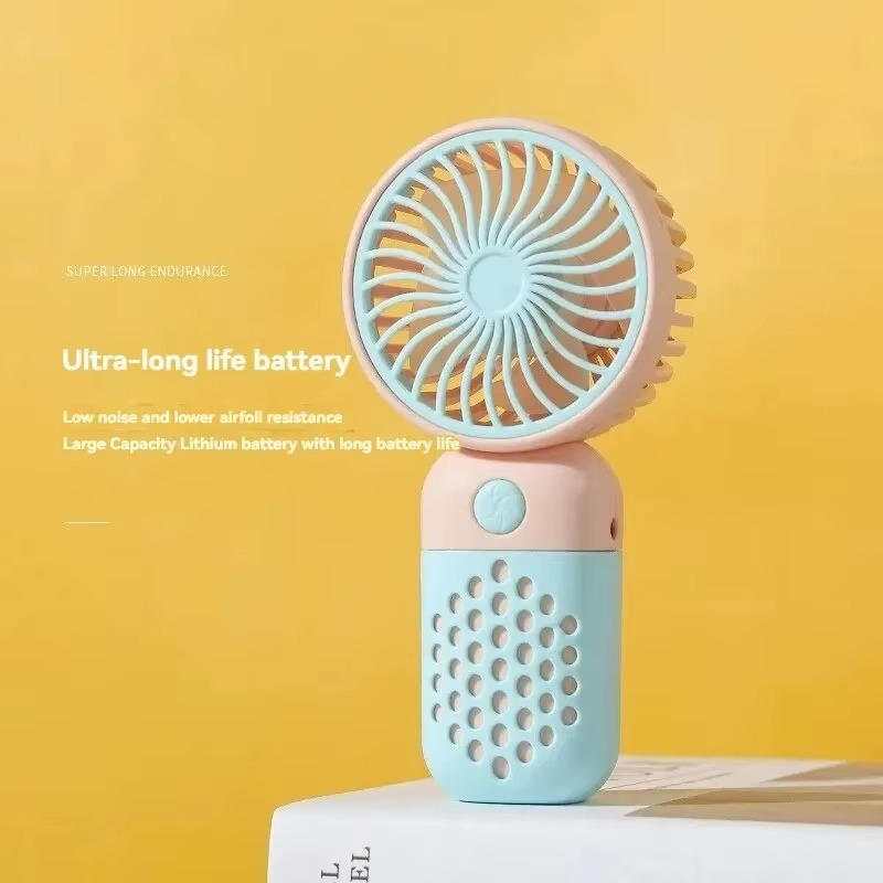 024 Cute USB Mini Fan Portable Handheld Fan Rechargeable Mini Pocket Size Low Noise Small Electric Cartoon USB Fan